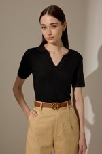 ANTONIO COLLARED KNIT TOP