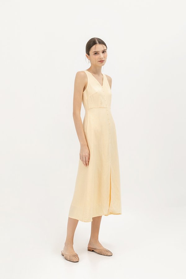 CHRISLEY BUTTON LINEN DRESS
