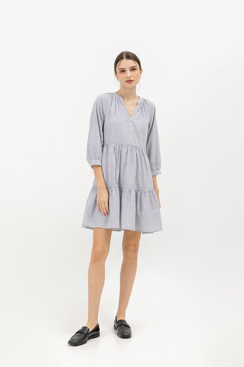 MARCEL STRIPED LONG SLEEVE DRESS