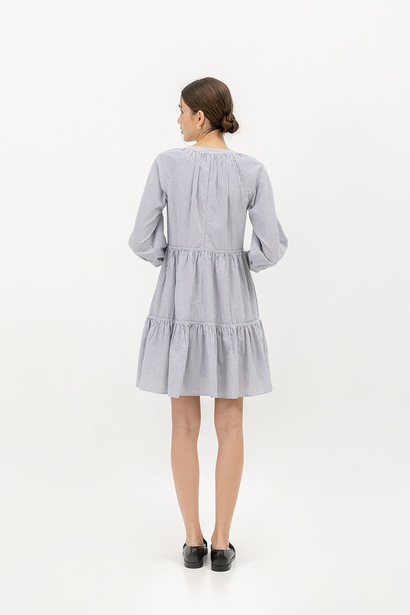 MARCEL STRIPED LONG SLEEVE DRESS