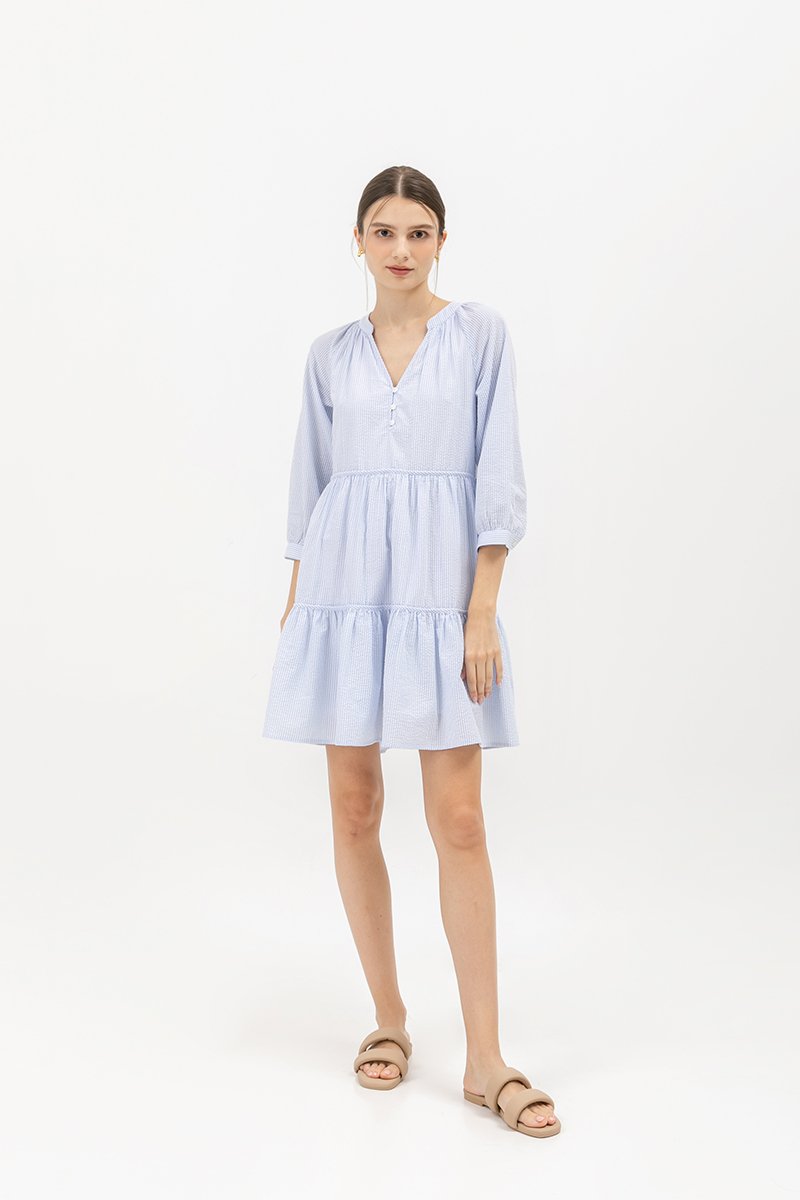 MARCEL STRIPED LONG SLEEVE DRESS