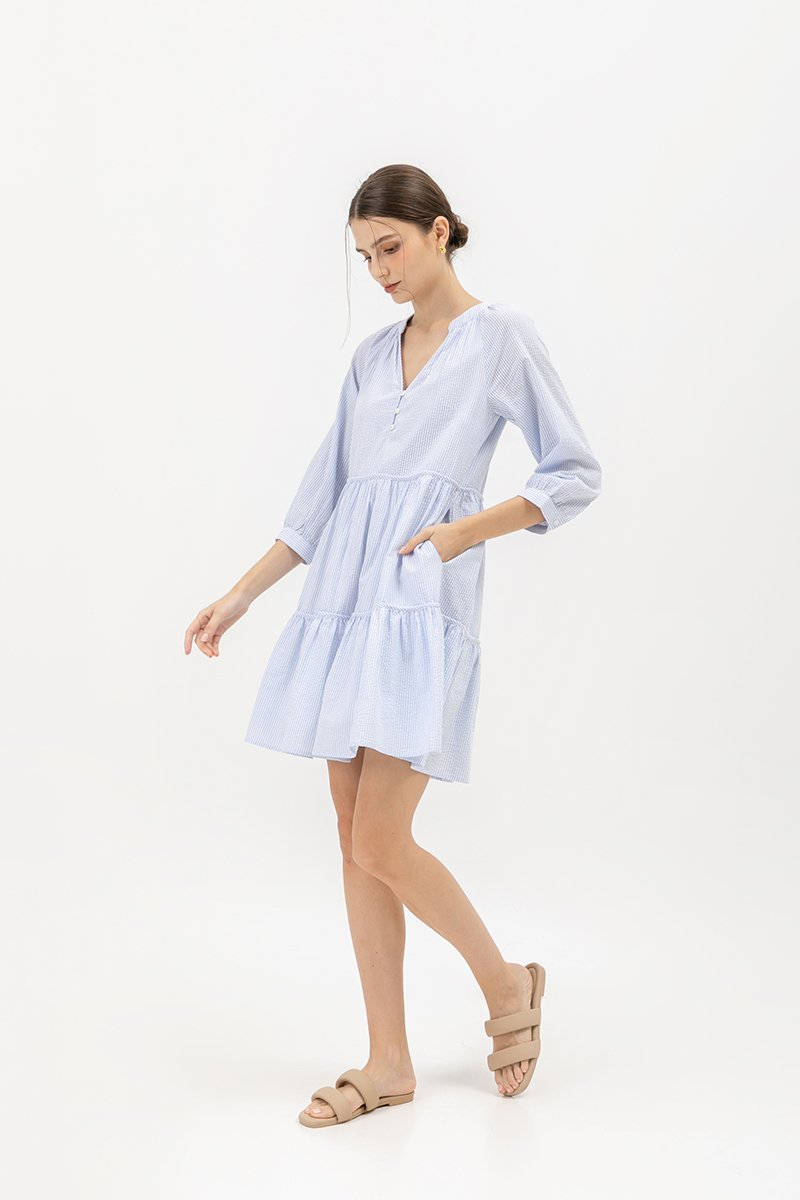 MARCEL STRIPED LONG SLEEVE DRESS