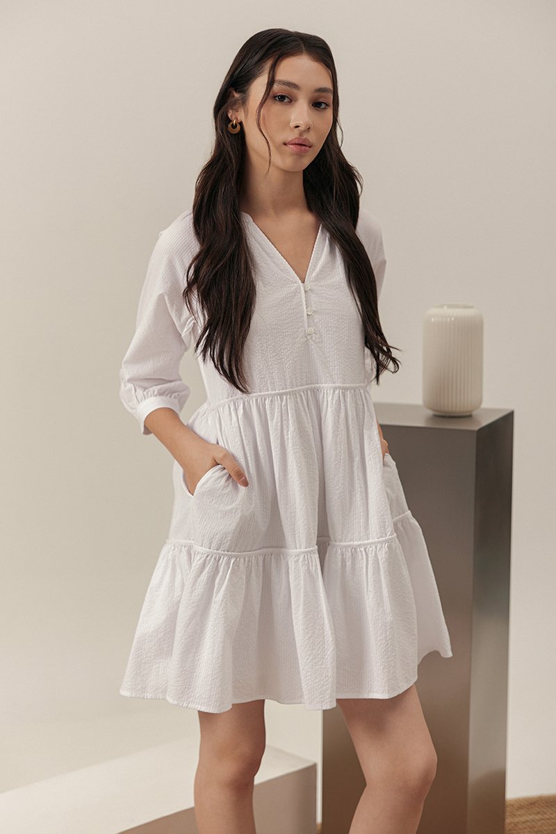 MARCEL STRIPED LONG SLEEVE DRESS