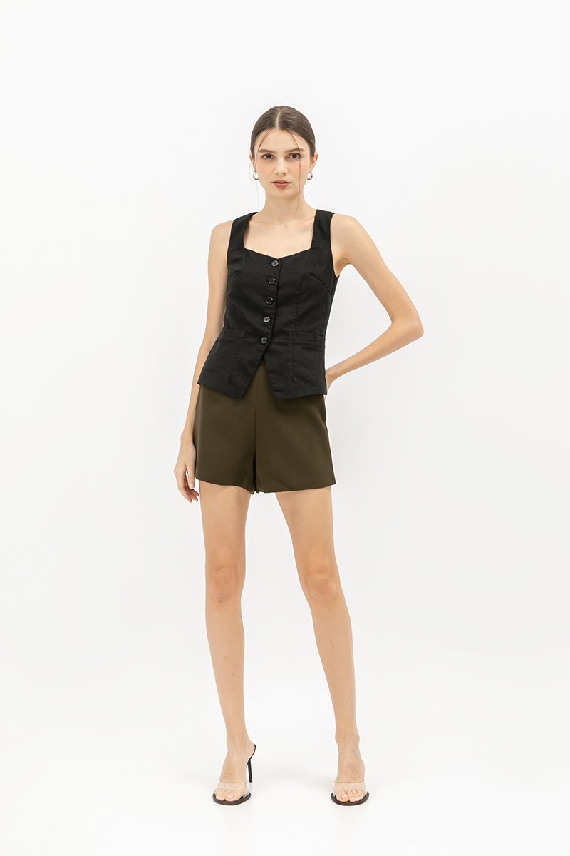 VIDA LINEN VEST TOP