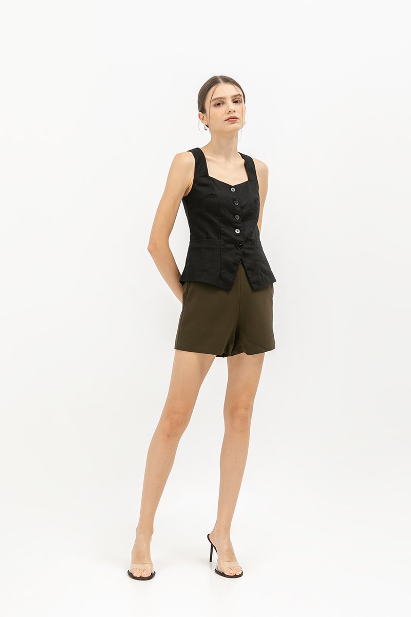 VIDA LINEN VEST TOP