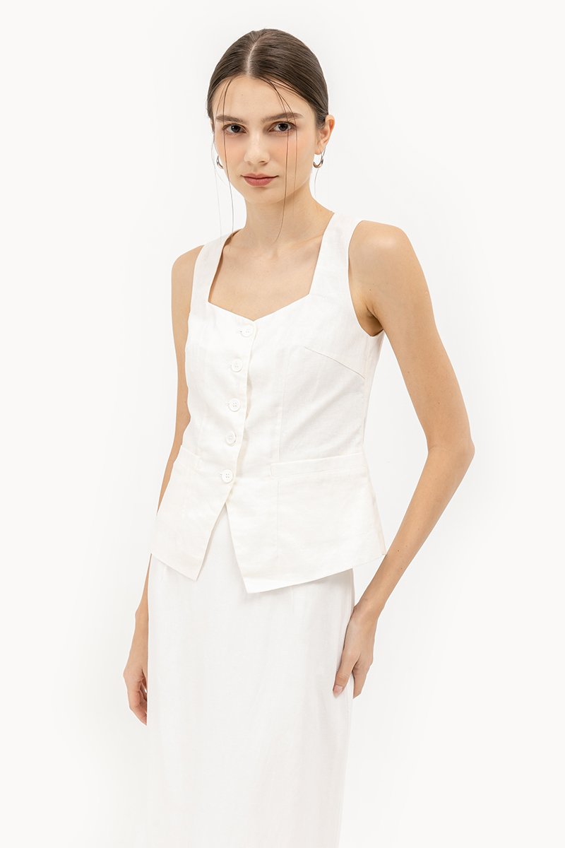 VIDA LINEN VEST TOP