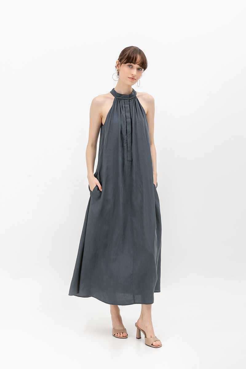 BERLIN HIGHNECK DRESS W SASH