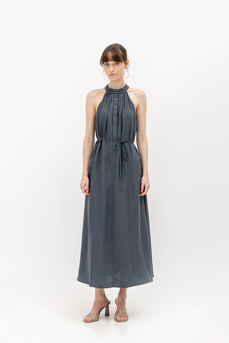 BERLIN HIGHNECK DRESS W SASH