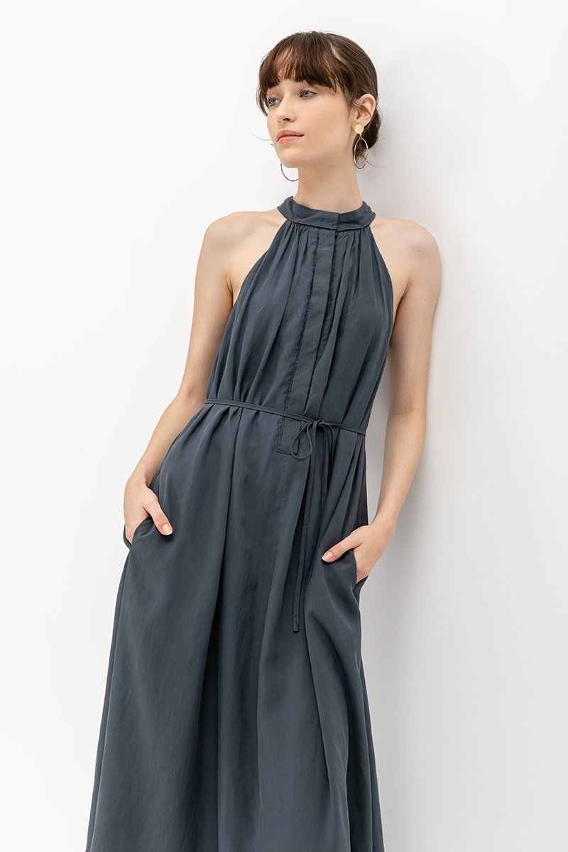 BERLIN HIGHNECK DRESS W SASH