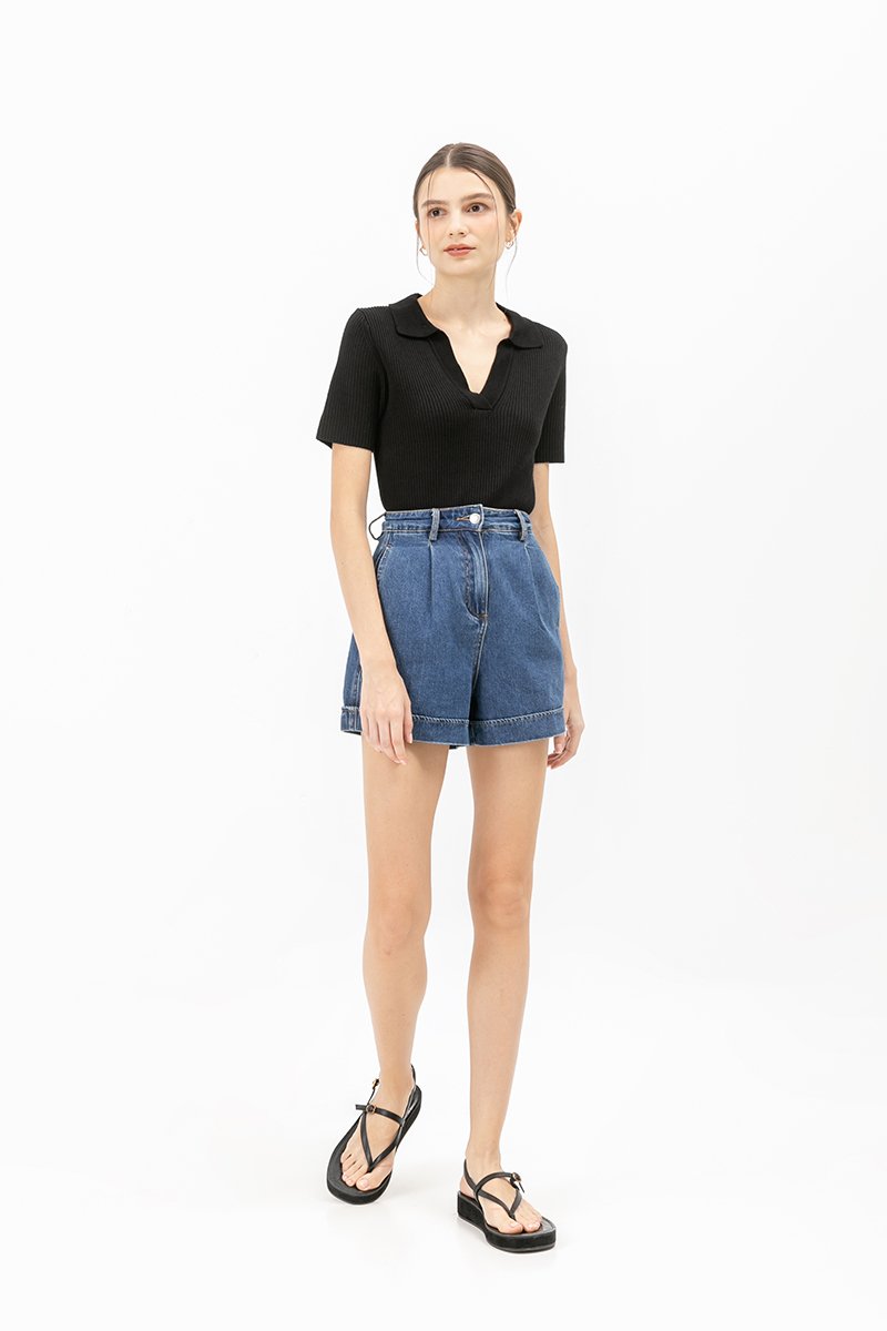ANTONIO COLLARED KNIT TOP