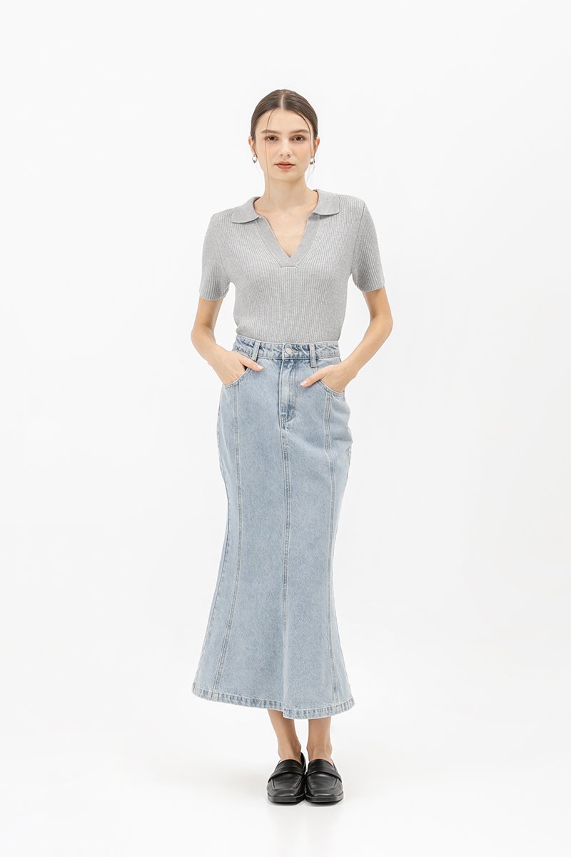 ANTONIO COLLARED KNIT TOP