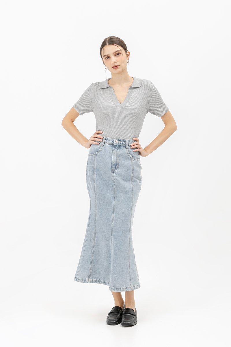 ANTONIO COLLARED KNIT TOP