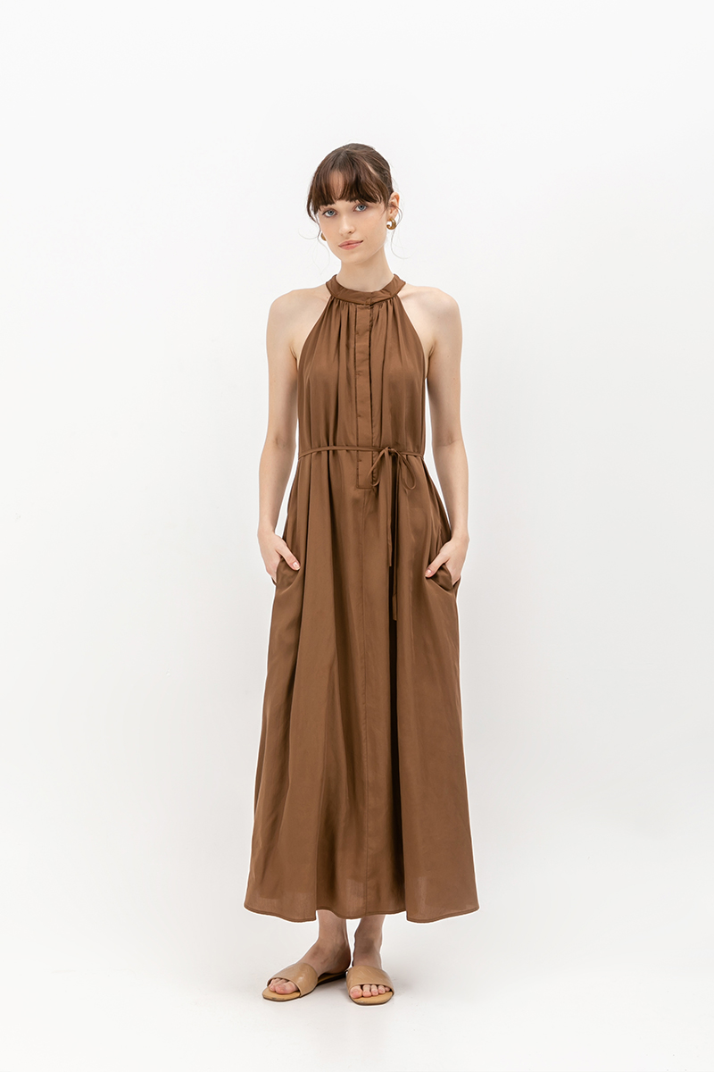 BERLIN HIGHNECK DRESS W SASH 