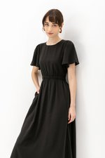 SARIN FLUTTER SLEEVES MIDI DRESS
