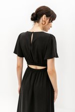 SARIN FLUTTER SLEEVES MIDI DRESS