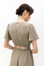 SARIN FLUTTER SLEEVES MIDI DRESS