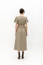 SARIN FLUTTER SLEEVES MIDI DRESS