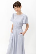 SARIN FLUTTER SLEEVES MIDI DRESS