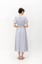 SARIN FLUTTER SLEEVES MIDI DRESS