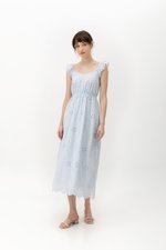 BEATRIZ EYELET FLUTTER DRESS