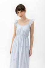 BEATRIZ EYELET FLUTTER DRESS