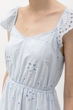 BEATRIZ EYELET FLUTTER DRESS