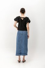 CLEO JACQUARD PUFF SLEEVE TOP