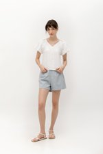 CLEO JACQUARD PUFF SLEEVE TOP