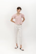 CLEO JACQUARD PUFF SLEEVE TOP