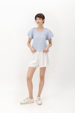 CLEO JACQUARD PUFF SLEEVE TOP