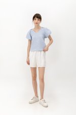 CLEO JACQUARD PUFF SLEEVE TOP