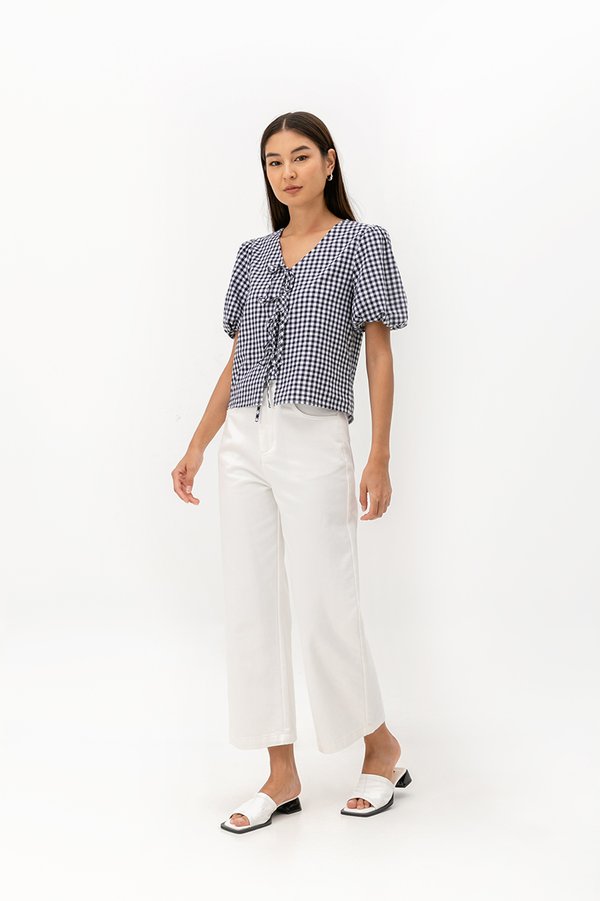 SAVIE GINGHAM TIE FRONT TOP SAVIE GINGHAM TIE FRONT TOP