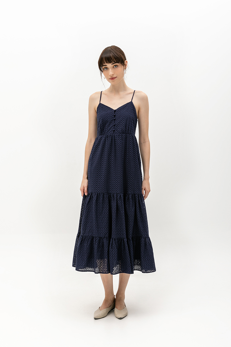 DESTINY EYELET TIERED MAXI DRESS