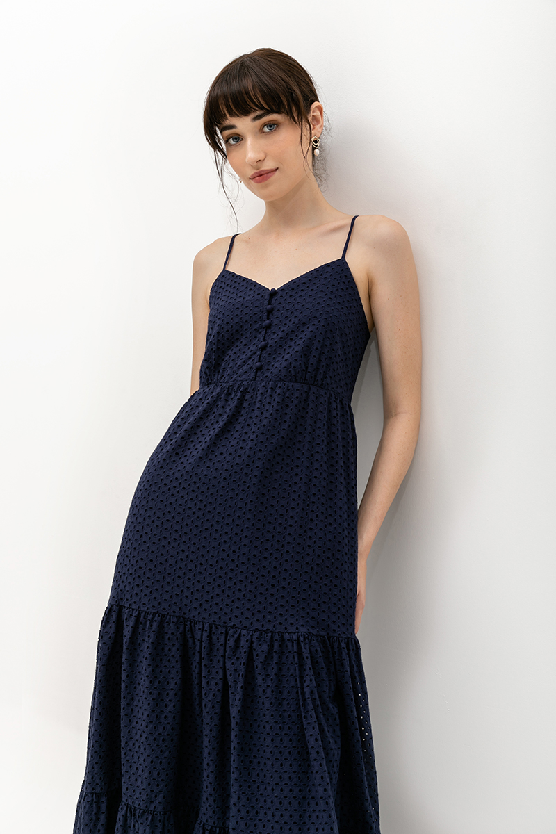 DESTINY EYELET TIERED MAXI DRESS