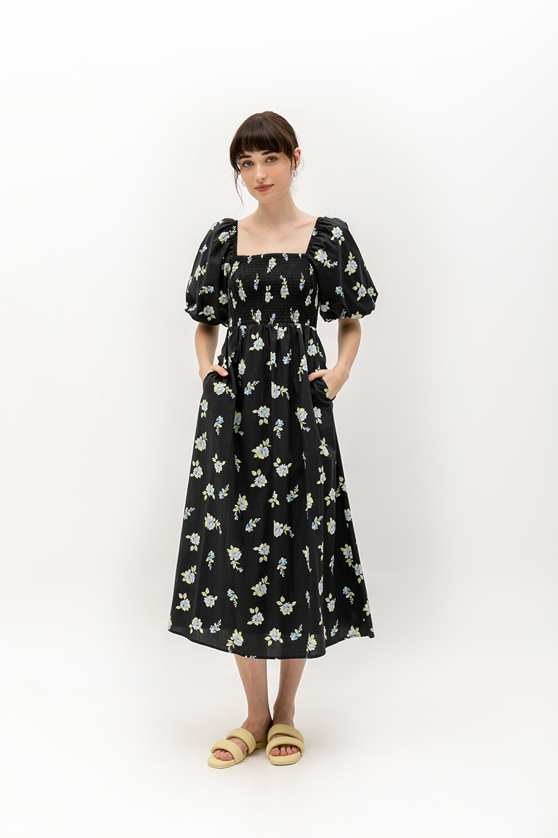 FIONA FLORAL MIDI DRESS