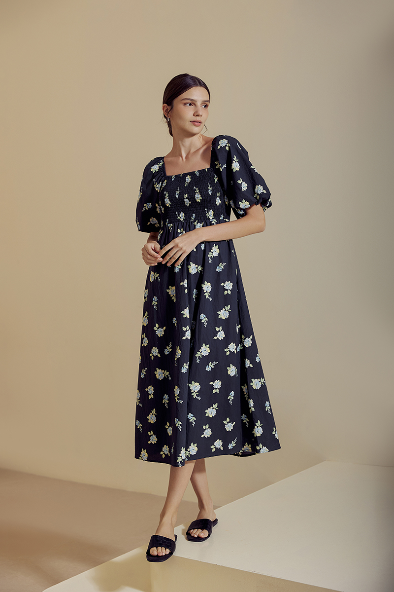 FIONA FLORAL MIDI DRESS