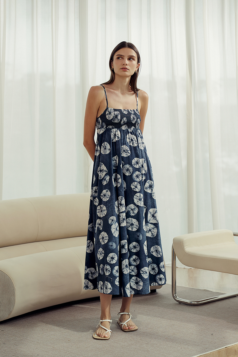 HALIA TIE DYE MIDI DRESS 