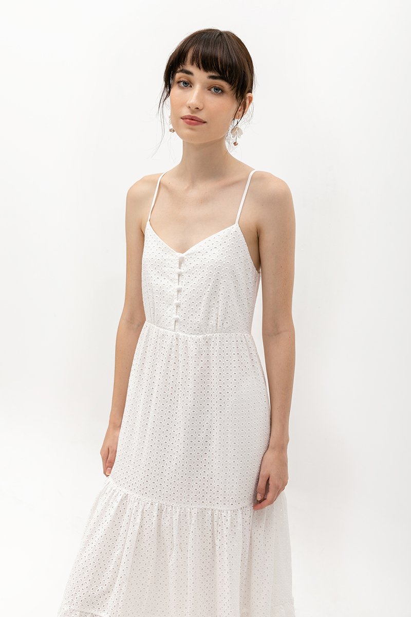 DESTINY EYELET TIERED MAXI DRESS