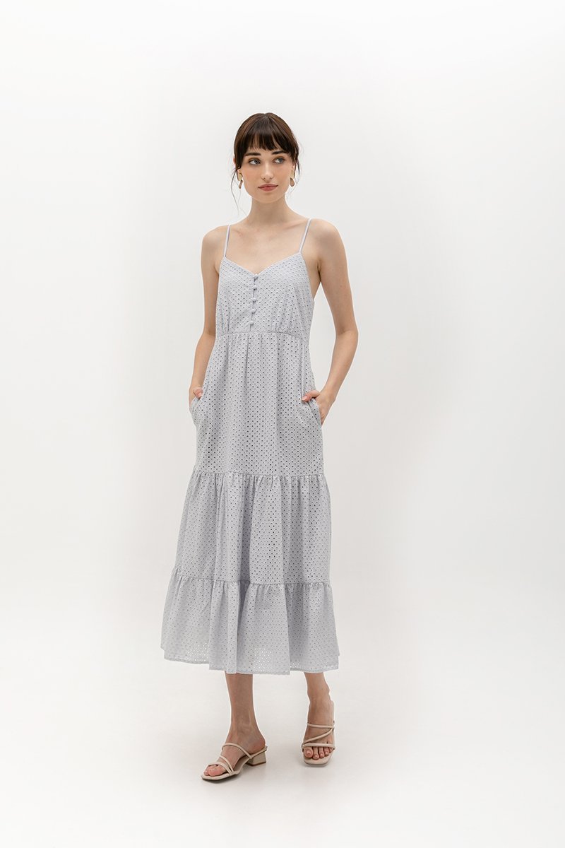 DESTINY EYELET TIERED MAXI DRESS