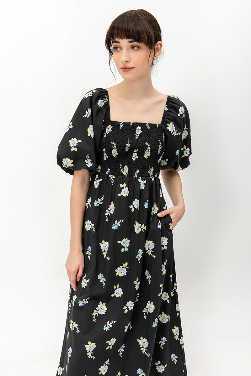 FIONA FLORAL MIDI DRESS