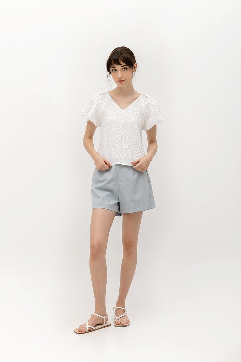 CLEO JACQUARD PUFF SLEEVE TOP