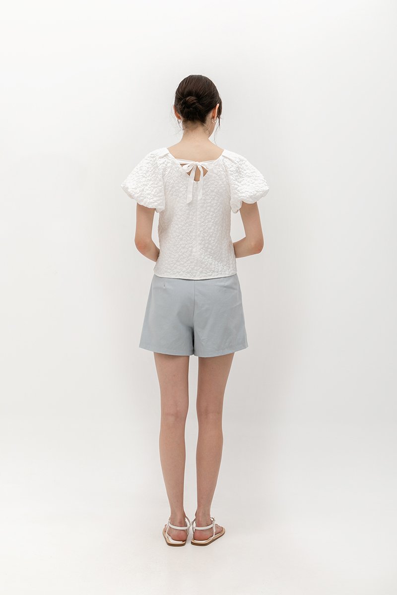 CLEO JACQUARD PUFF SLEEVE TOP