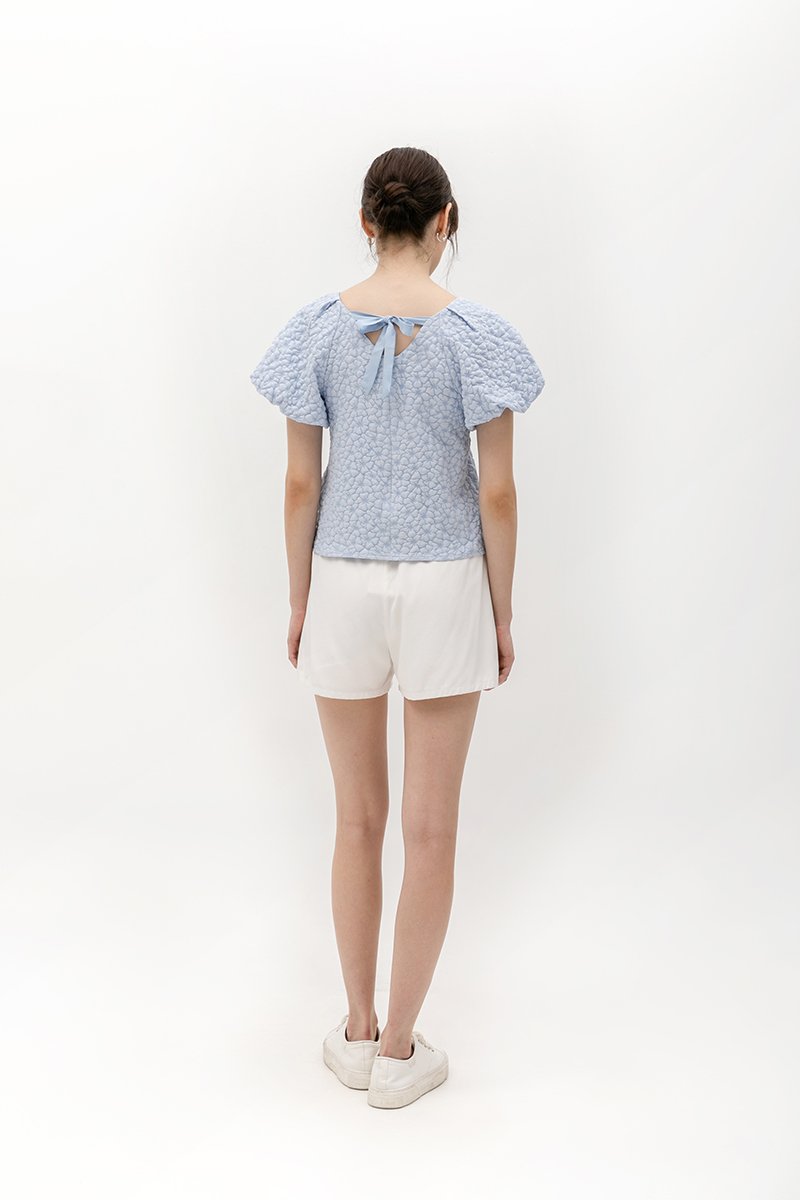 CLEO JACQUARD PUFF SLEEVE TOP