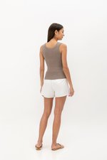 RAYLEE KNIT SCALLOP SQUARE NECK TANK TOP