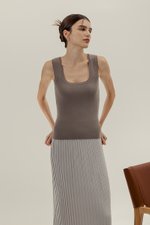 RAYLEE KNIT SCALLOP SQUARE NECK TANK TOP