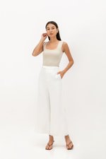 RAYLEE KNIT SCALLOP SQUARE NECK TANK TOP