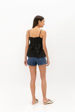 BRINA EYELET PEPLUM CAMI TOP BRINA EYELET PEPLUM CAMI TOP