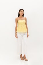 BRINA EYELET PEPLUM CAMI TOP BRINA EYELET PEPLUM CAMI TOP