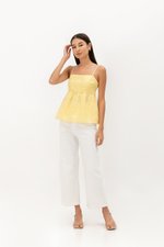 BRINA EYELET PEPLUM CAMI TOP BRINA EYELET PEPLUM CAMI TOP