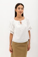 ALVA PUFF SLEEVE TIE-NECK TOP ALVA PUFF SLEEVE TIE-NECK TOP